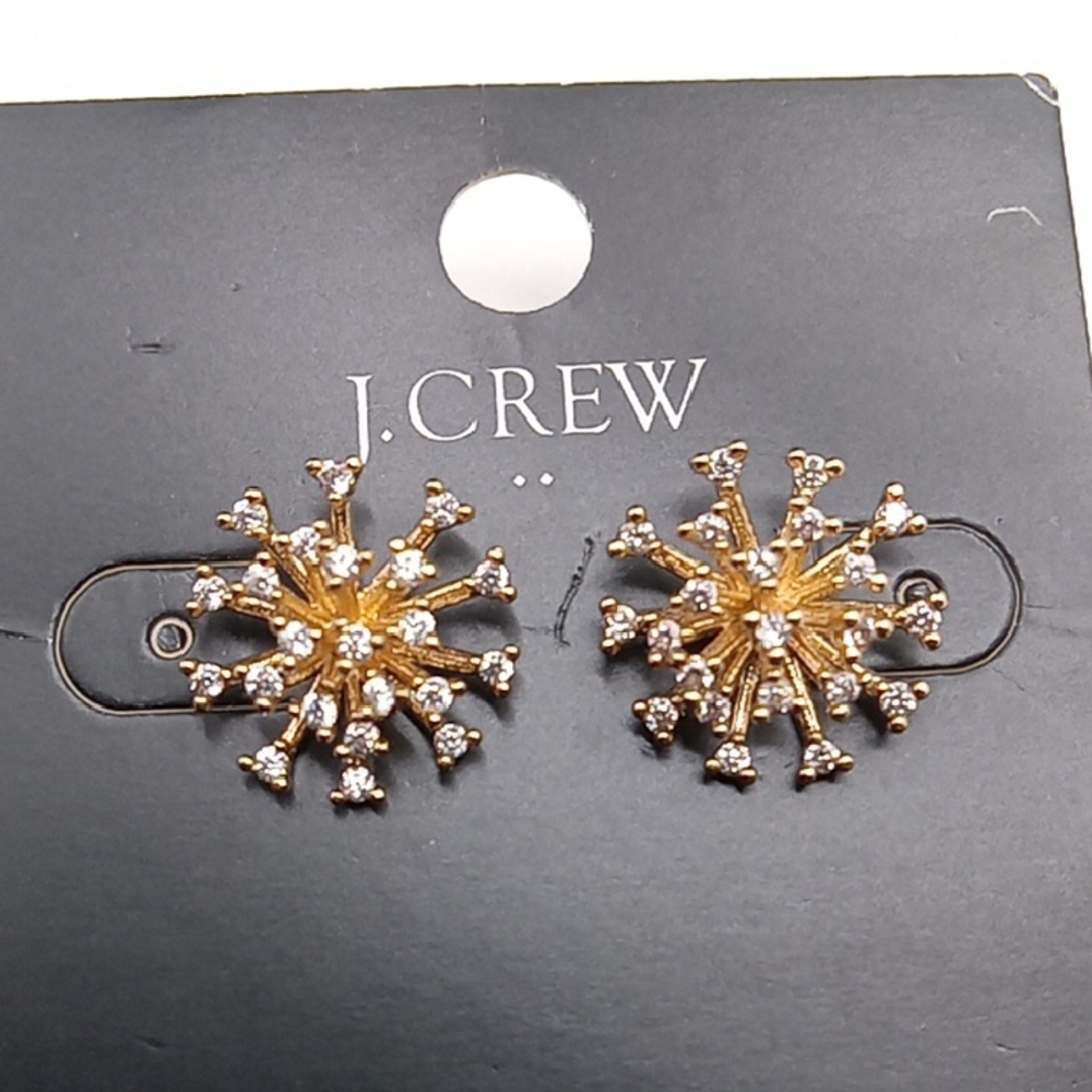 J. Crew Gold Celestial Earrings with Radiant Design - Picture 2 of 3